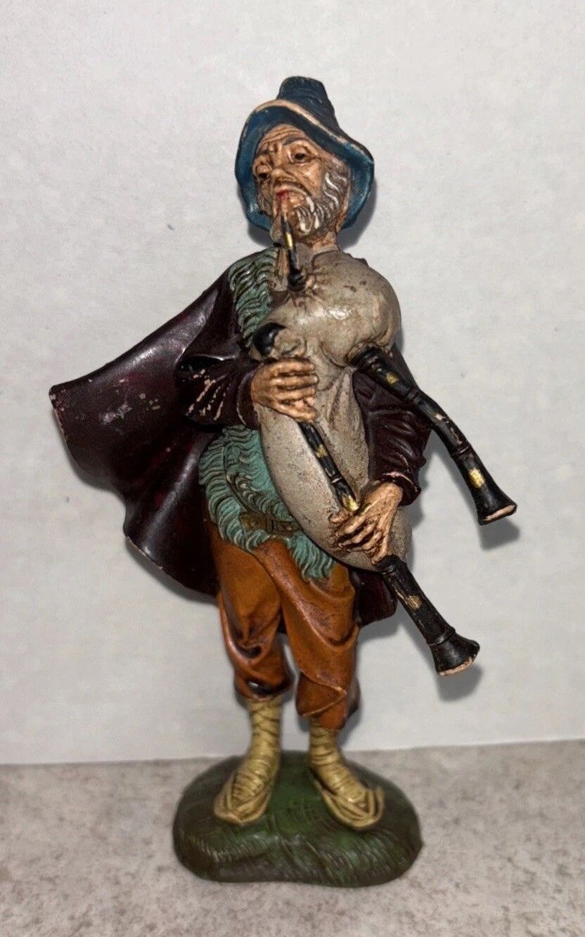Vtg Fontanini 5" Nativity Josiah & Bagpipe 103 Figure Depose Italy Spider Manger